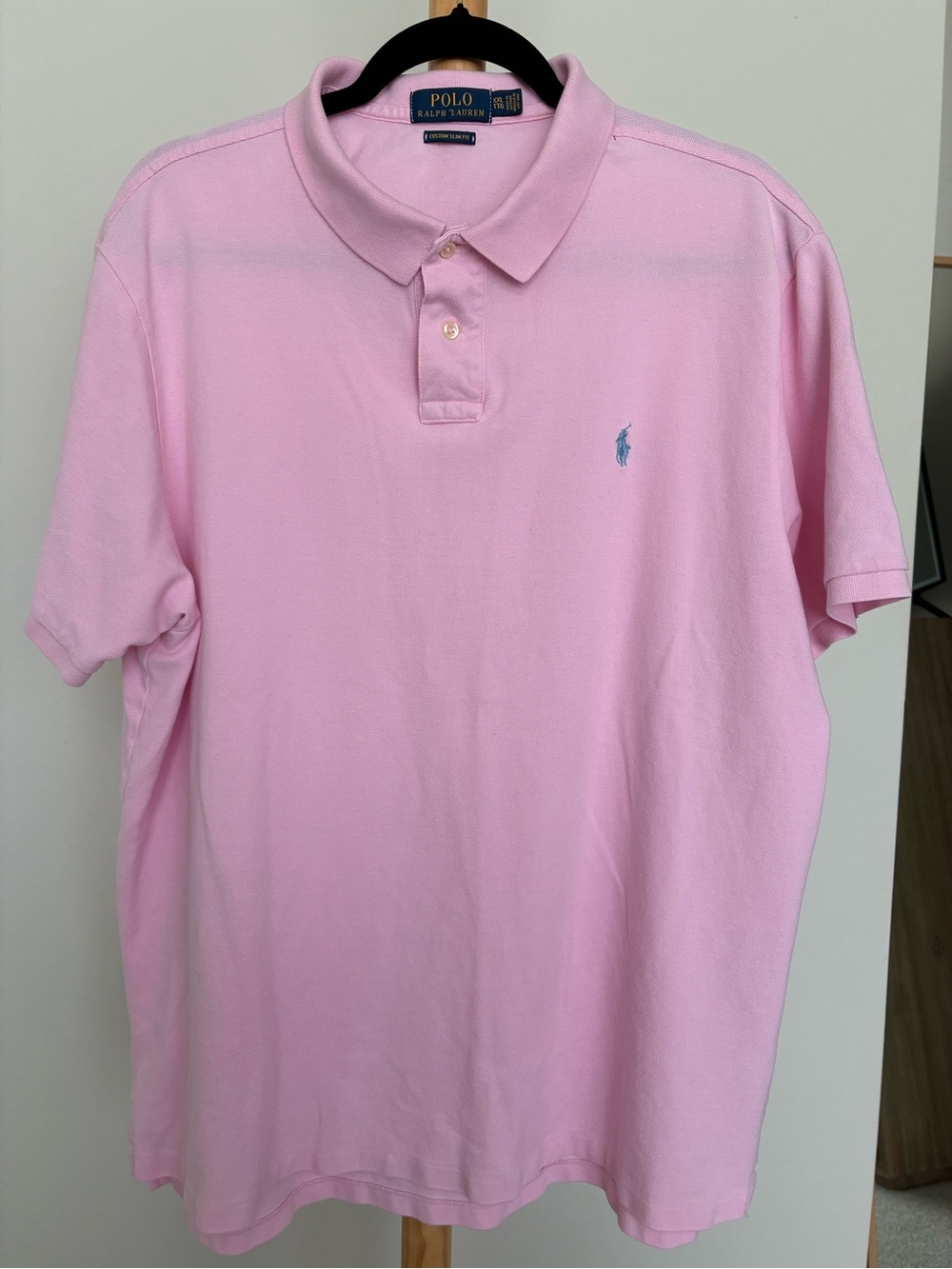 Ralph Lauren Men’s Light Pink Polo with Blue Pony XXL